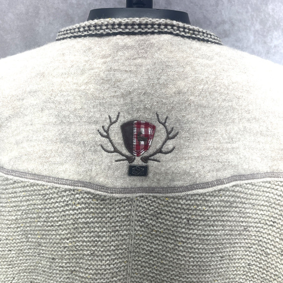 Spieth & Wensky Wool Blend Men's Vest 3XL Oatmeal Button Up Embroidered Logo - Picture 8 of 12